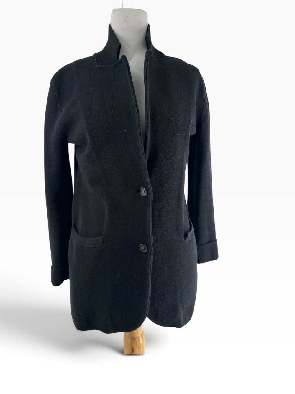 J. Crew Mercantile Black Two Button Knit Blazer Sweater Women’s Size XS